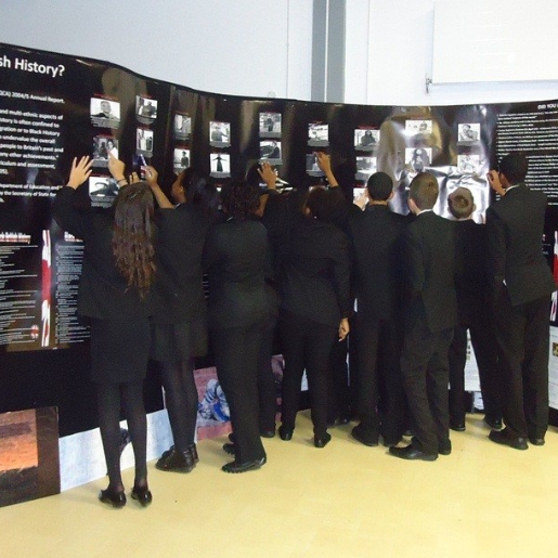 Black British History photographic exhibition and timeline at Lea Manor High School